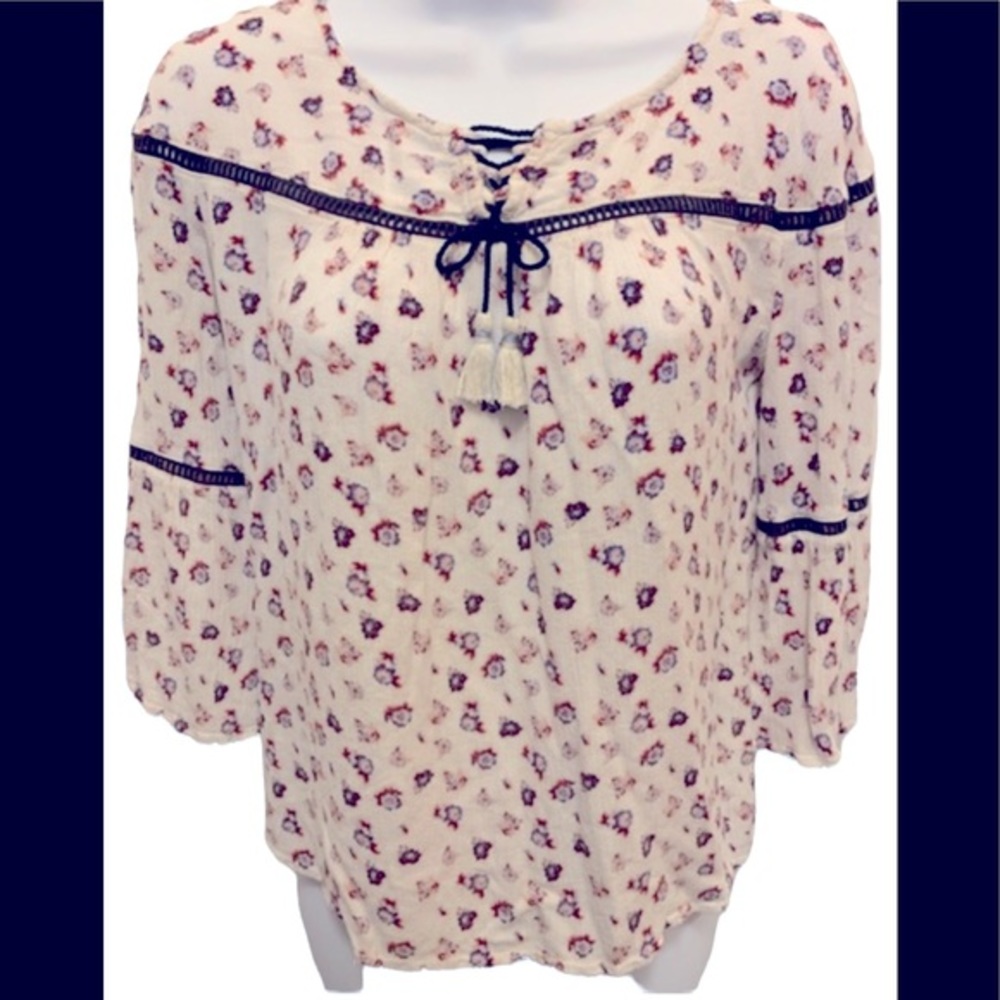 Kandy KISS Bohemian Top Size XL White with red and blue